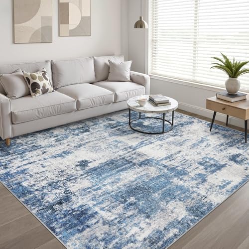 LOONGRUG 6x9 Area Rug Washable Neutral Modern Rug for Living Room Navy Gray - Image 6
