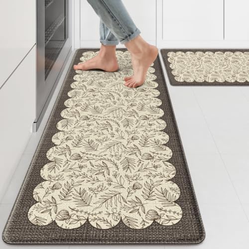 2PCS Vintage Anti-Fatigue Kitchen Mats, Non-Slip Waterproof Rugs for Floor - Image 7