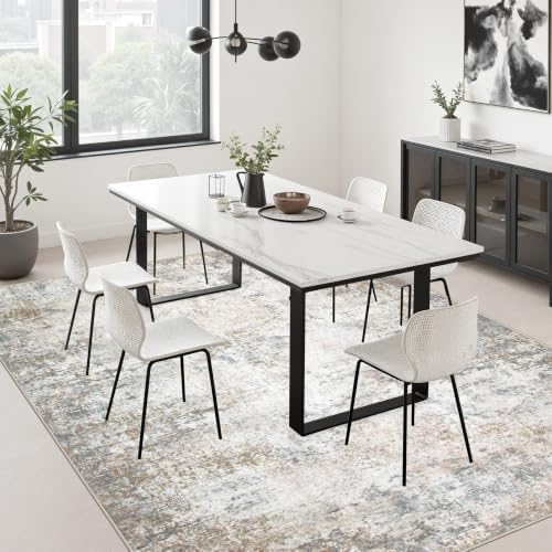 5x8 Area Rug Living Room: Modern Washable Indoor Soft Carpet Brown - Image 4