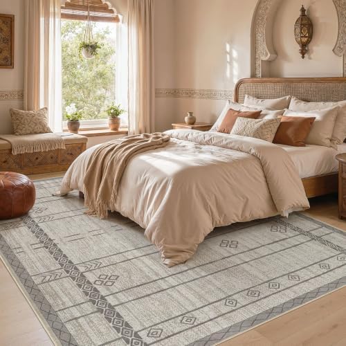 cotiled 6x9 Area Rugs for Living Room: Boho Washable Rug for Dining Room - Image 6