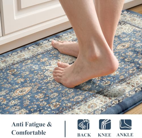 Collive Kitchen Mats for Floor, Boho Washable Sink Rug-17.3"x29" - Image 3