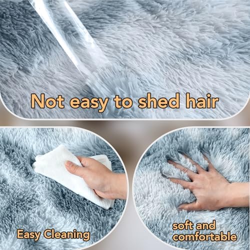 Topmaxcs 10x14 Tie-Dyed Light Grey Living Room Rug – Shag Modern Luxury - Image 7