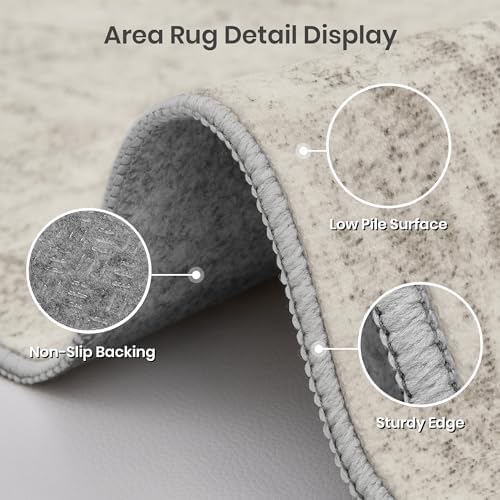 Valenrug 4x6 Area Rug for Entryway, Non Slip Washable Bedroom Rug, Beige - Image 4