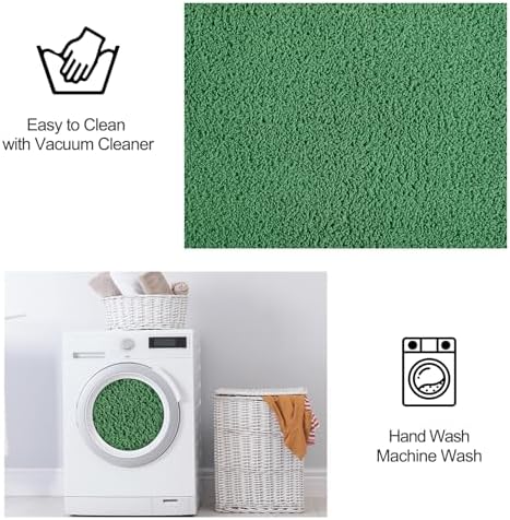 FlyDOIT Area Rugs for Bedroom Living Room, 5x8 Green Super Soft Comfy Thickened Memory-Foam Indoor Carpets, Modern Aesthetic Minimalist Carpet for Boys Girls Adults Apartment Nursery Home Décor - Image 6