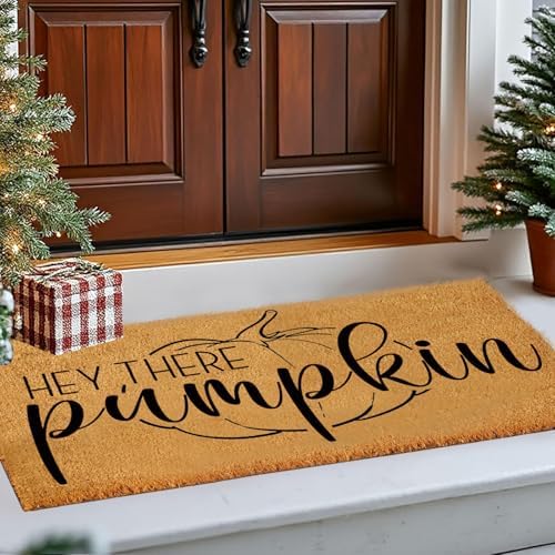 Pumpkin Doormat Fall Decor, Natural 100% Coco Coir Fiber Welcome Rugs with Heavy Duty Backing, Halloween Thanksgiving Front Porch Entryway Floor Mats, Indoor Outdoor Autumn Mats by Unknown