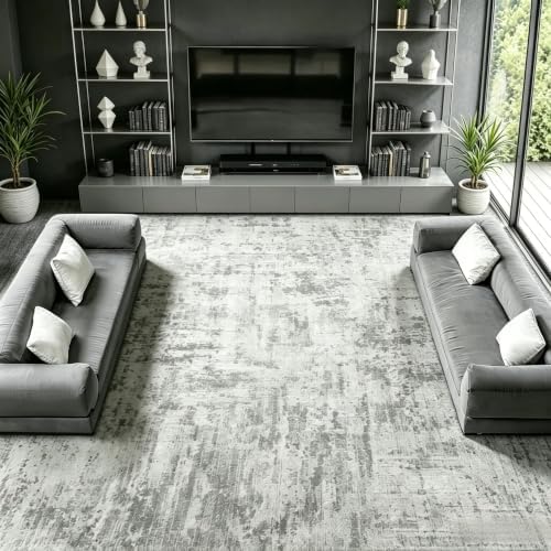 8x10 Area Rugs Washable Abstract Rug for Living Room Bedroom Grey - Image 5