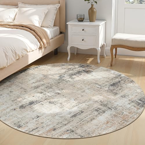 4ft Area Rug for Living Room, Abstract Washable Non-Slip Large Rugs, Gold - Image 3