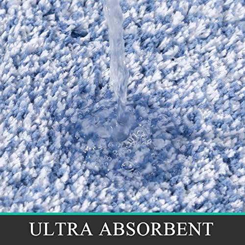 Pauwer Bathroom Rugs Sets 2 Piece, Non Slip Washable Bath Mat, Blue - Image 6