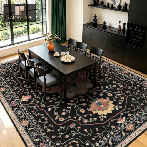 YARNSCAPE 9' x 12' Machine Washable Area Rug, Non-Slip Low-Pile Carpet - Image 3