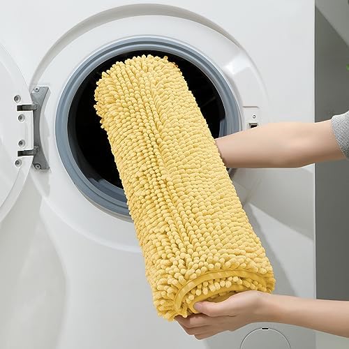 HOMEIDEAS Bathroom Rugs Set of 3, Super Soft Absorbent Chenille Bath Rugs - Image 6