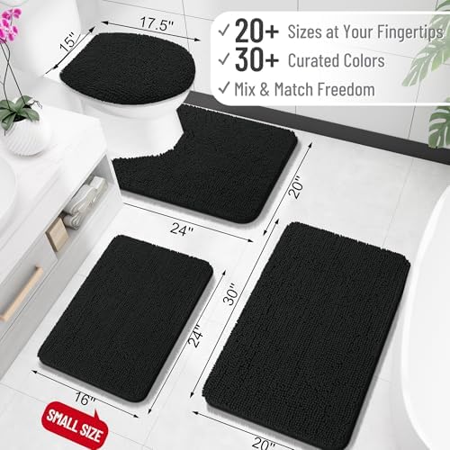 OLANLY Toilet Rugs U-Shaped 20x20, Soft Absorbent Chenille Contour Rugs - Image 2