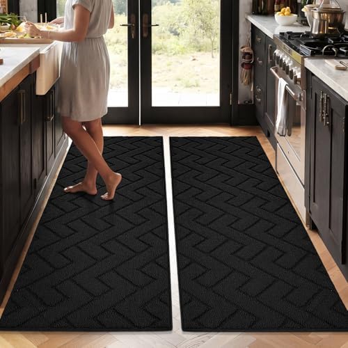 hicorfe Kitchen Runner Rug,20"x48"+20"x48" Kitchen Set,Non-Slip Kitchen Mat by Hicorfe