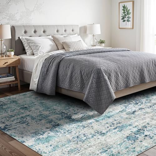 6x12 Rugs for Wide Hallway Thin Washable Area Rug Ocean Mist - Image 2