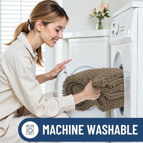 Smiry Bathroom Rugs 45X27, Luxury Chenille Extra Soft Absorbent Bath Mat - Image 6