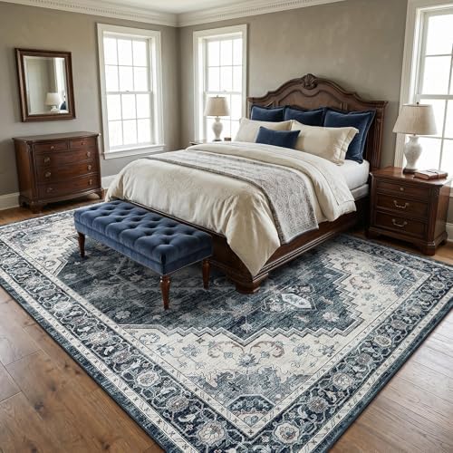 Garvee Navy Blue Boho 10x13 Area Rugs for Living Room Bedroom - Image 2