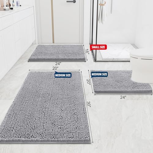 Smiry Bathroom Rugs 47X20, Luxury Chenille Extra Soft Absorbent Bath Mat - Image 2