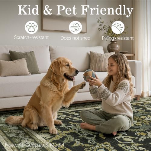 DCX Black and Beige Washable 6x9 Rug - Image 5