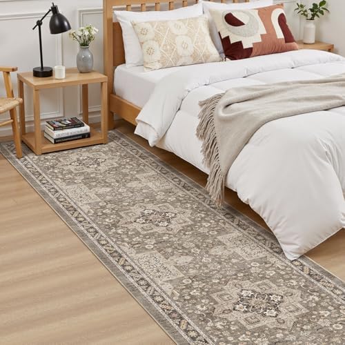 cotiled 2x6 Hallway Runner Rug for Entryway, Non-Slip Vintage, Brown - Image 3
