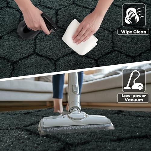 Noahas 4x6 Dark Grey Fluffy Soft Area Rug Non-Slip for Bedroom Living Room - Image 5