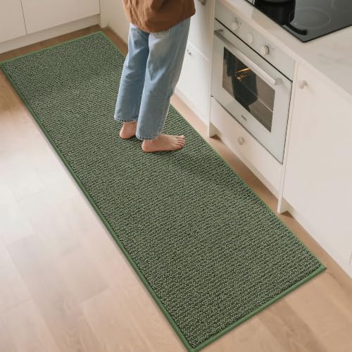 BEQHAUSE Kitchen Runner Rugs 24"x72", Kitchen Mats for Floor, Green by BEQHAUSE