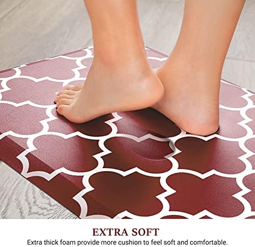 WISELIFE Kitchen Mats and Rugs Cushioned Anti-Fatigue, 17.3"x 39", Red - Image 3