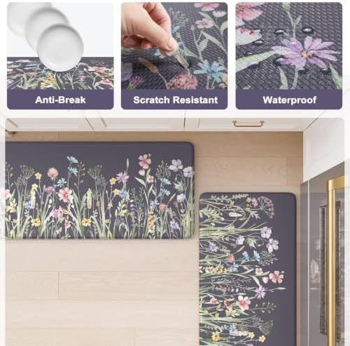 KIMODE Anti Fatigue Kitchen Mats for Floor,Farmhouse Kitchen Rugs Sets of 2 - Image 6