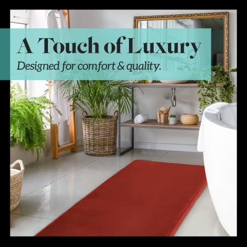 Memory Foam Bath Mat Non Slip Absorbent Super Cozy Velvet Bathroom Rug Carpet (20 inches X 32 inches, Autumn Glaze) - Image 3