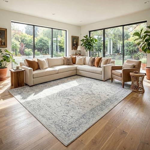 8x10 Washable Area Rug, Soft Area Rugs for Living Room, Non Slip Backing,Short-Pile&Durable Edge Binding, Stain Resistant, The Large Carpet for Bed Room, Dining Room,Office,Playroom by BGASZMakeYourHomeMoreCozy