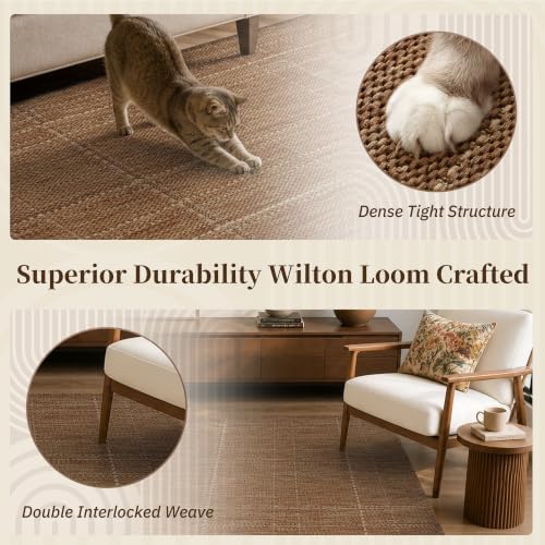 PADOOR-3x5 ft Outdoor Rug Porch Entryway Rug-Polypropylene Indoor Outdoor Rugs for Entryway Kitchen Balcony Patio, Textured Weave, Durable, Fade-Resistant, Non-Shedding, Farmhouse Neutral Brown - Image 5