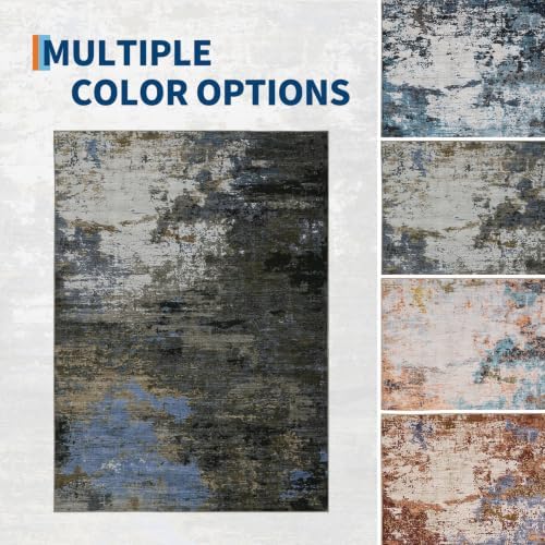 GarveeHome 4x6 Washable Area Rug Modern Abstract Gray Brown - Image 7