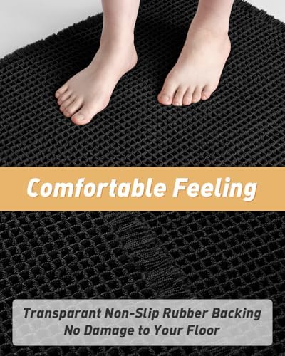 Upgraded Waffle Bath Mat Set of 2 Absorbent Non Slip Bathroom Mat 17" x 24" - Image 3