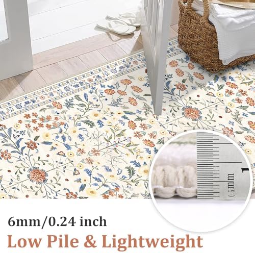 Yamaziot 2x6 Washable Hallway Runner Rug Non Slip Carpet, Colorful Beige - Image 3