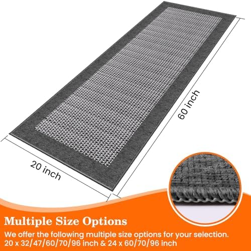 StepRite Kitchen Rugs, Kitchen Mats for Floor, 60"x20" Non-Slip Machine-Washable Kitchen Throw Rug, Absorbent Runner Rugs Office, Sink Standing Desk Mat, Decor Carpet, Grey - Image 2