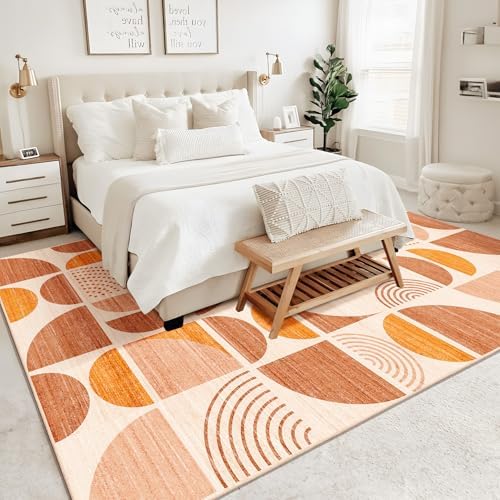 MUJOO 9x12 Area Rugs,Washable Rug Non Slip Modern Abstract Boho Large - Image 3