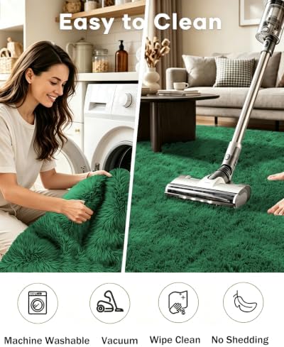Smiry Area Rugs for Living Room Bedroom 2x4 ft, Fluffy Washable Carpet - Image 4