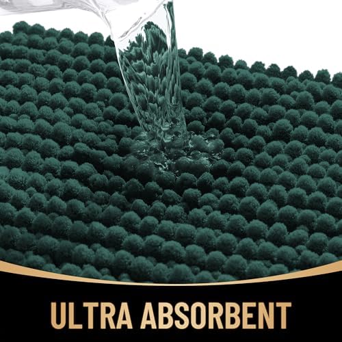 OLANLY Thick Chenille Large Bathroom Rugs Mats 70x46, Blackish Green - Image 3