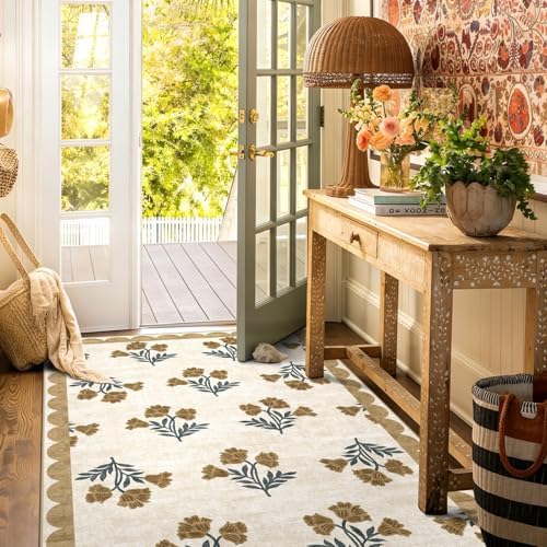 4x6 Area Rug for Bedroom - Soft Washable Boho Beige Living Room Rug - Image 4