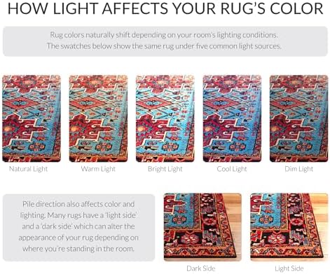 SAFAVIEH Vintage Hamadan Collection Area Rug - 3' Round, Red & Light Blue, Traditional Persian Design, Non-Shedding & Easy to Clean, Ideal for Living Room, Bedroom, Dining Space (VTH211Q) - Image 6