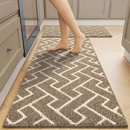 hicorfe Kitchen Runner Rug,20"x48"+20"x32" Kitchen Set,Non-Slip Kitchen Mat by Hicorfe