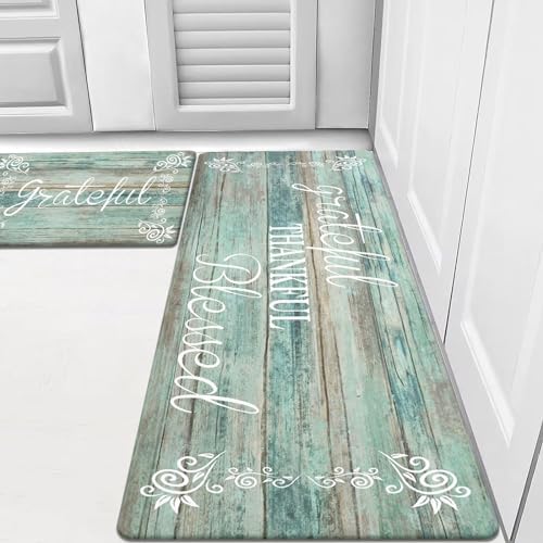 HEBE Anti Fatigue Kitchen Mat Set of 2, Cushioned Kitchen Mats for Floor by HEBE
