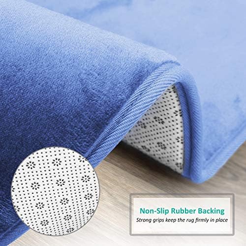 Clara Clark Bathroom Rugs, Velvet Memory Foam Bath Mat, Non-Slip, Machine Washable Bath Rugs - Dries Quickly, Ultra Soft Plush Bath Mats for Bathroom, 20 x 24, Calm Blue - Image 4