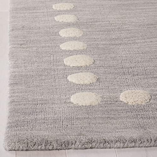 SAFAVIEH Area Rug 8x10 - Kids Collection - Large - Grey, Handmade Wool, Polka Dot Border Pattern, Ideal for Bedroom, Playroom, Nursery, Boys & Girls Room (SFK802F) - Image 3