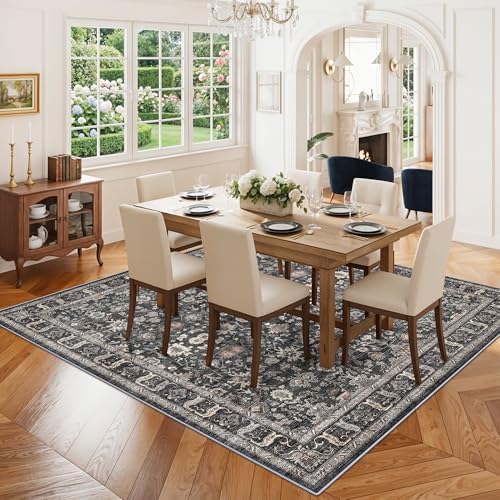 Washable 6x6 Rug Square - Ultra Soft Living Room Area Rug Under Sofa Black - Image 4