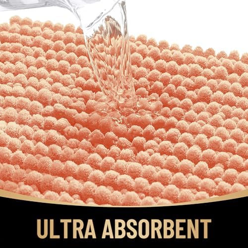 OLANLY Thick Chenille Bathroom Rugs 30x20, Soft Absorbent Bath Mat, Peach - Image 3