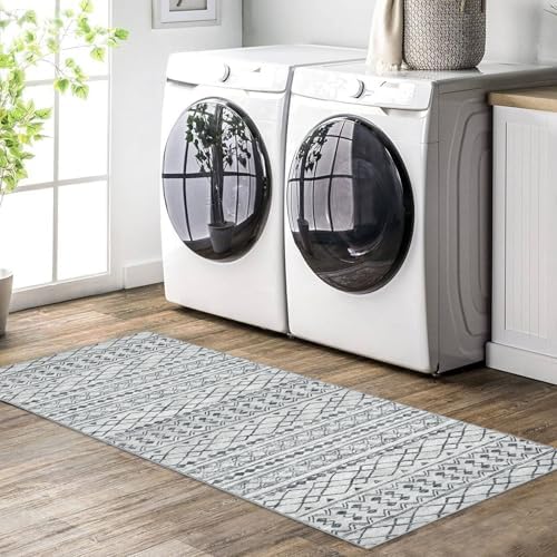 KUTA Boho Washable Runner Rug 2x5 ft Grey Moroccan Runners for Hallways - Image 4