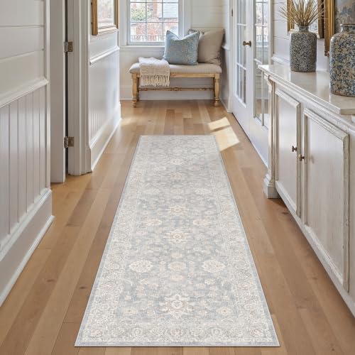 2x10 Blue Cream Neutral Runner Rug - Image 2