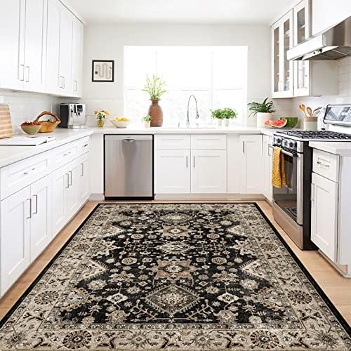 Washable Area Rug 5x7 for Living Room: Thin Non Slip Runner Rug for Bedroom - Image 5