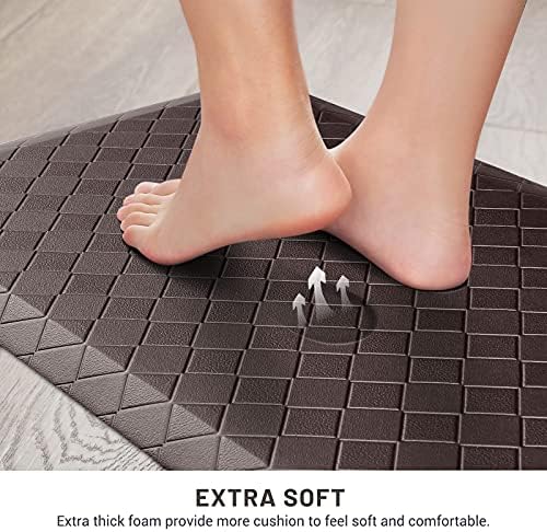 HappyTrends Kitchen Mat Cushioned Anti-Fatigue Floor Mat,17.3"x60",Thick Waterproof Non-Slip Kitchen Mats and Rugs Heavy Duty Ergonomic Comfort Rug for Kitchen,Floor,Office,Laundry,Chocolate - Image 3