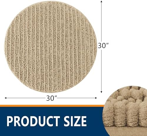 Smiry Bathroom Rugs Round 30X30, Extra Soft Rubber Backing Bath Mats - Image 2