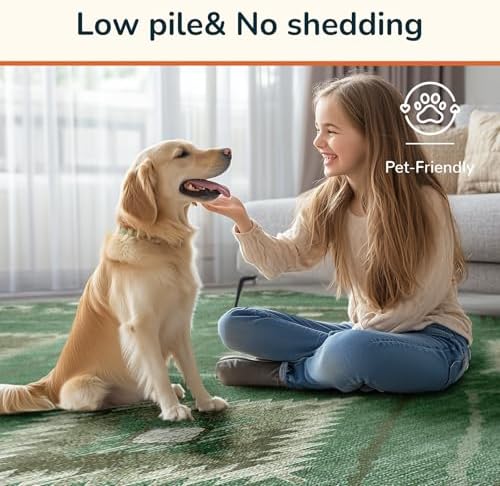 BESTSWEETIE 9'x12' Washable Area Rug for Living Room Bedroom Sage Green - Image 4